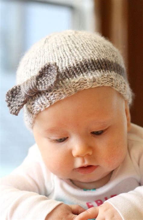 Baby Bow Hat Knitting Pattern Knitting Pattern For Newborn Etsy