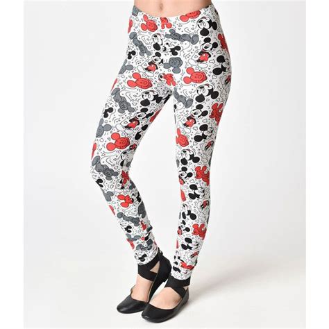 White High Waist Mickey Mouse Print Stretch Cotton Leggings 24 Liked