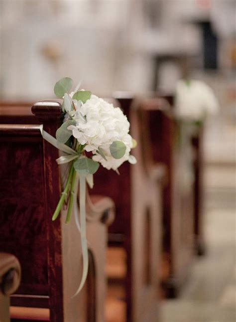 Simple Elegant Church Pew End Wedding Aisle Decoration