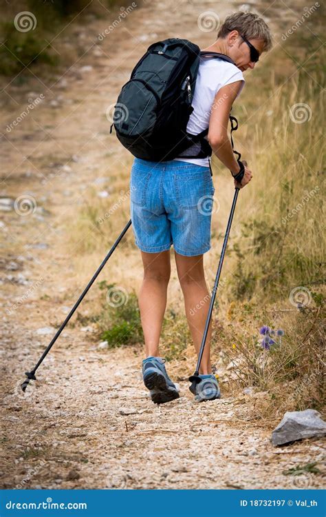 Hiking To The Peak Stock Image Image Of Training Adult 18732197