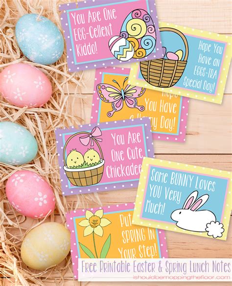 Free Printable Easter And Spring Lunch Notes