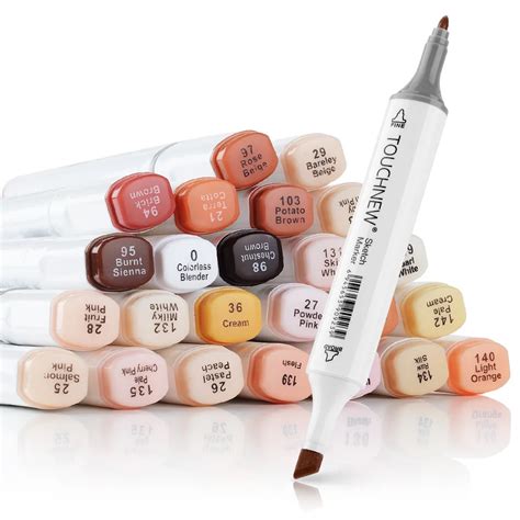 Artist Touchnew Marker Pens 24 Colours Blendable Alcohol Markers Skin