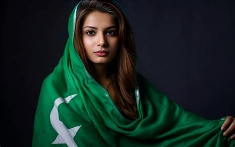 Schönes Pakistanisches Mädchen Bei Der Feier Zum Pakistan Tag Am 14 August Mit Grüner Pakistan