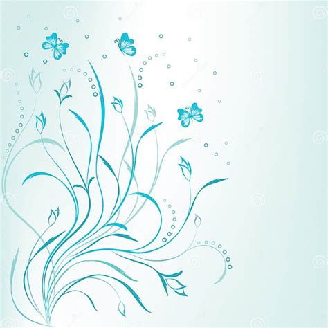 Artistic Scroll Blue Floral Design Stock Vector Illustration Of Decor