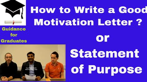 Like those who write a good cover letter when applying for a job, students who write good letters to potential supervisors are more likely to get noticed. How to Write a Good Motivation Letter for Masters or PhD Admission, Statement of Purpose. - YouTube