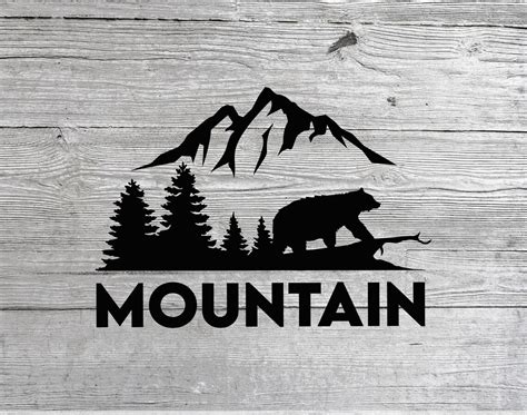 Bear Svg File Bear And Mountains Adventure Cut Files For Etsy