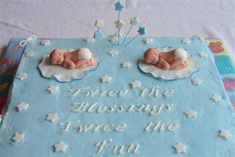 Twin Boys Baby Shower Cake