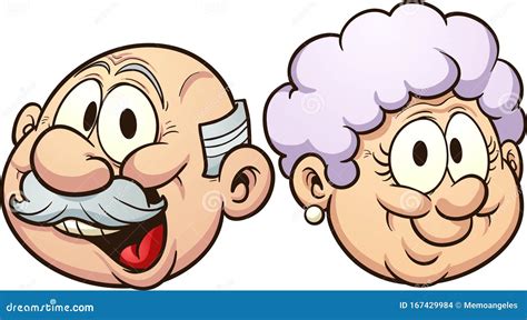 Abuelos Abuela Y Abuelo Con Sonrisas Ilustración Del Vector