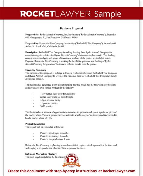 Business Proposal Template Free Business Proposal Sample