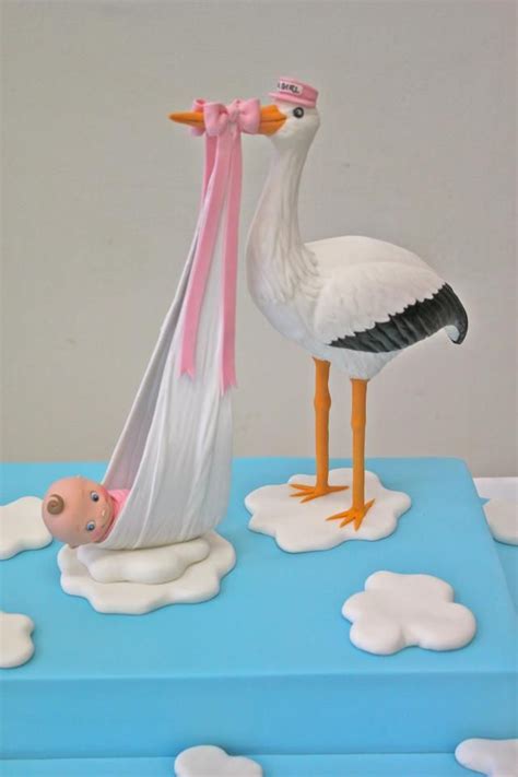 Stork Carrying Baby Cake Topper Jude Keovongxay