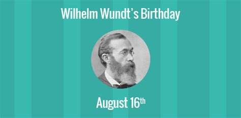 Birthday Of Wilhelm Wundt One Of The Founders Of Modern Psychology
