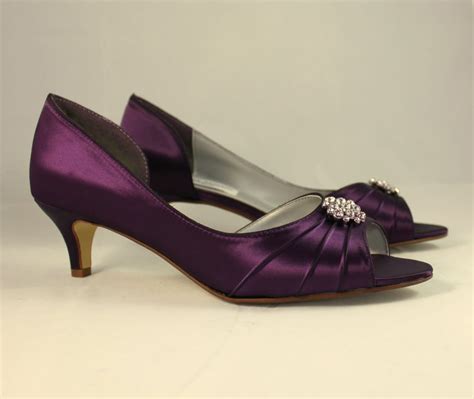 Purple Wedding Shoes Low Heel Sale Size 8 175 Inch Heel Aubergine