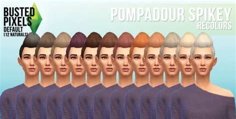 Sims 4 Hairs ~ Busted Pixels Pompadour Spikey Hairstyle