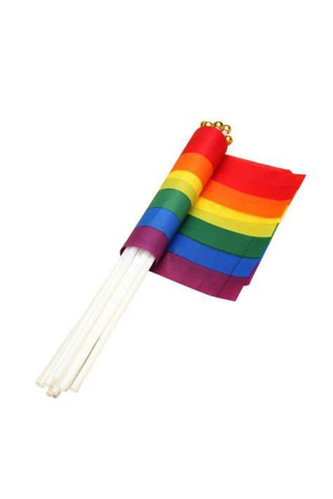 Hand Held Rainbow Pride Flags 12 Pcs Queerks