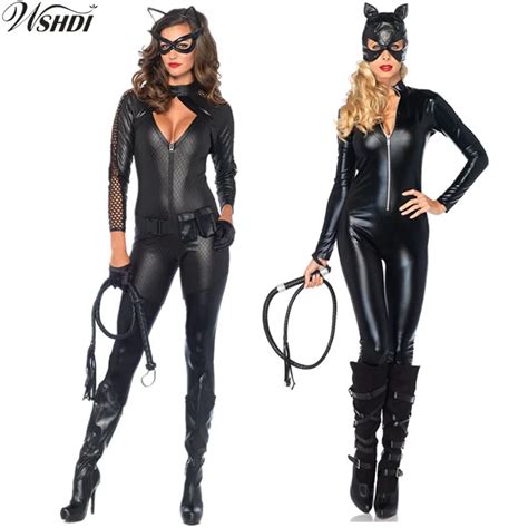Buy New Sexy Black Animal Cat Catsuit Shiny Super Hero