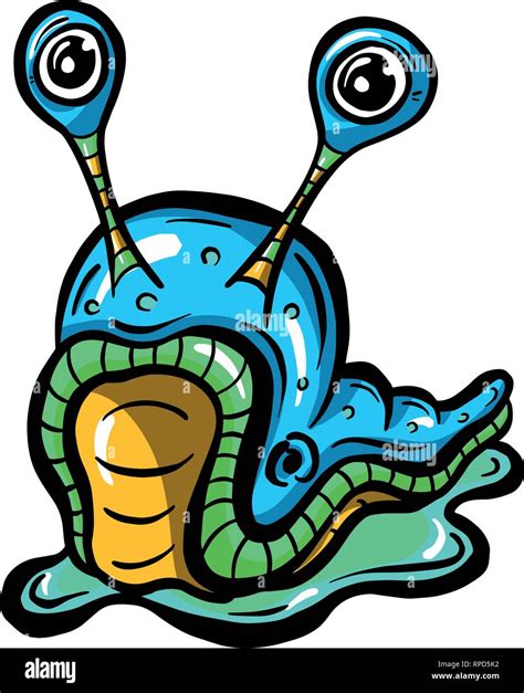 Cute Cartoon Slug Vector Illustration Stock Vector Image And Art Alamy