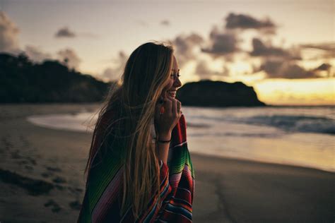 Women Blonde Hair Nature Beach Sand Hill Smiling