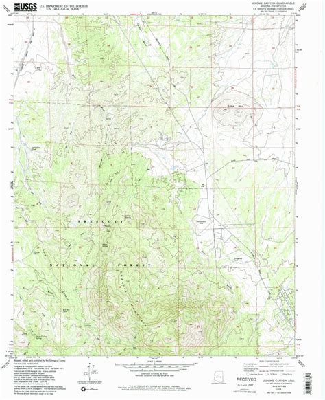 Yellowmaps Jerome Canyon Az Topo Map 124000 Scale 75 X