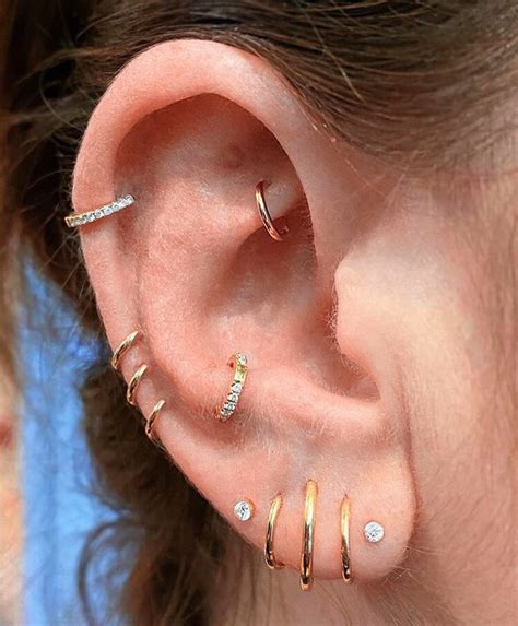 Ear Curation On Instagram “rook Upper Helix Triple Mid Helix Snug