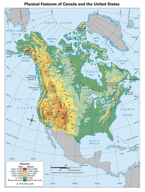 mapa físico detallado de américa del norte américa del norte mapas del mundo