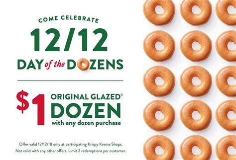 Krispy Kreme 1 Dozen Doughnuts This Wednesday Celebrate Day Of The