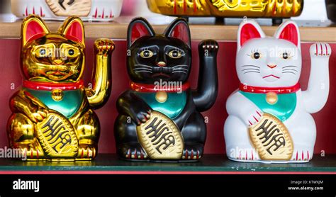 Three Chinese Lucky Cats Also Welcoming Cats Beckoning Cats Fortune