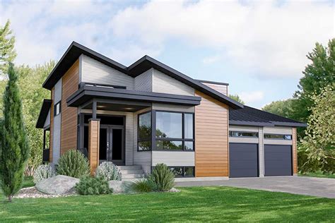 Modern 3 Bed House Plan With 2 Car Garage 80913pm