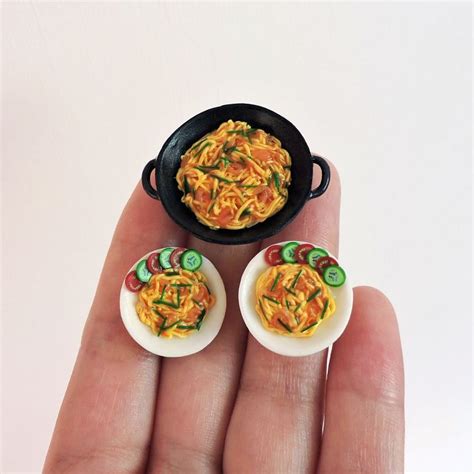 Miniature Fried Noodles 112 Scale Handmade Polymer Clay Miniature