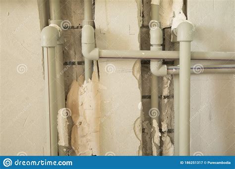 Installation Of Plastic Domestic Water Pipes In New Apartment Stock