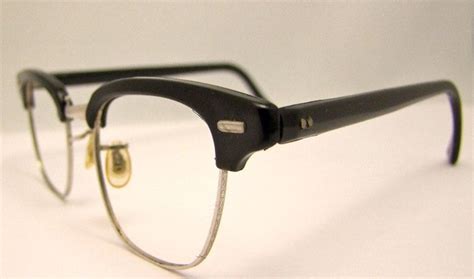 Mens Horn Rimmed 1950s Eyeglasses Black And Silver Design Horn Rimmed Glasses Men Eyeglasses