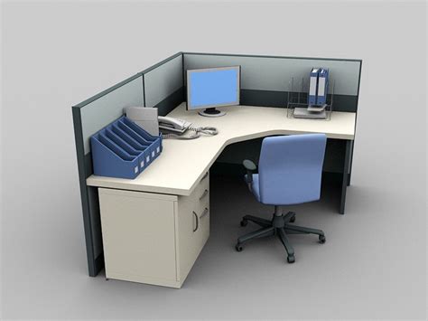 Cubicle Office Furniture 3d Model 3ds Max Files Free Download