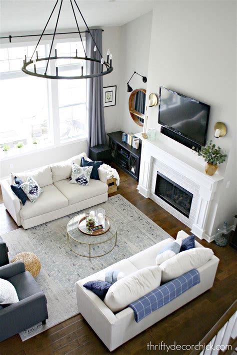 Bring in a little more bulk: Symmetrical great room layout with two sofas # ...