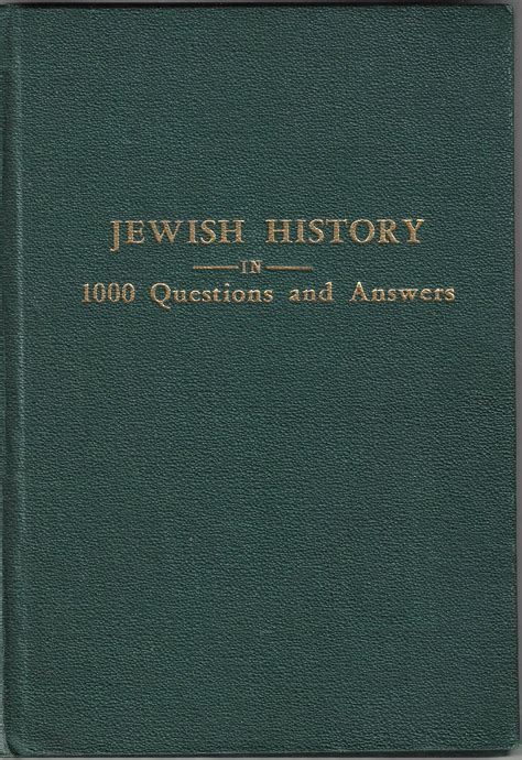 Jewish History In 1000 Questions And Answers By A S Zacher Very Good