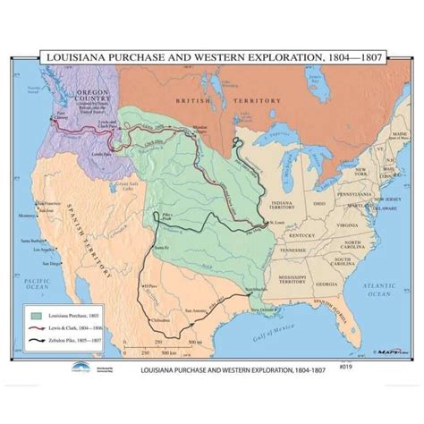 Louisiana Purchase And Western Exploration Routes 1804 1807 Map Shop