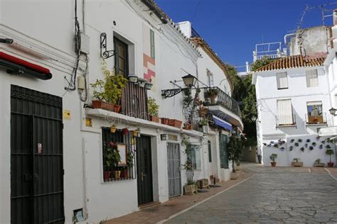 One Of The Charming Narrow Streets In The Old Town Of Marbella Andalusia Spain Editorial Photo