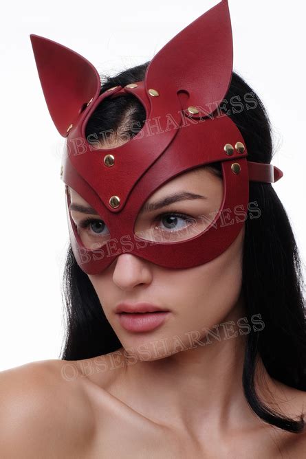 Sexy Cat Mask Black Leather Costume Obsessharness 2024