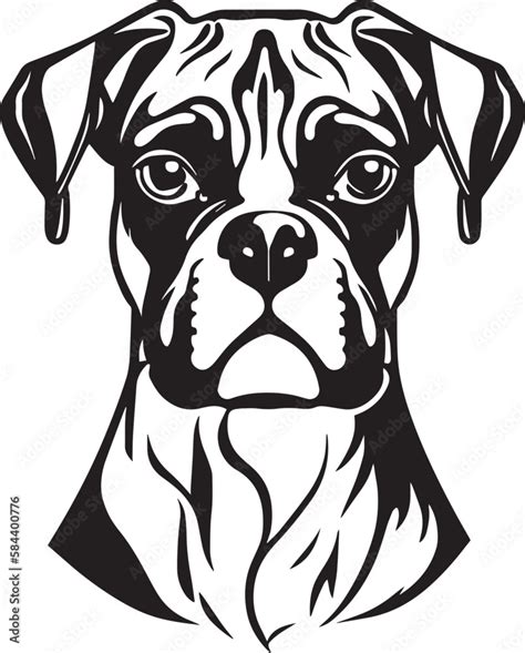 Boxer Dog Face Isolated On A White Background Svg Vector