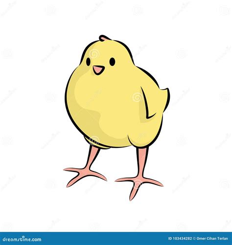 Cute Little Chick Line Art Stock Vector Illustration Of Little 103434282