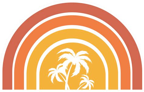 Retro Sunset And Palms Retro Rug Tenstickers