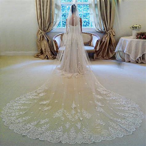 In Stock 3 Meters Long Wedding Veil Bridal Veils White