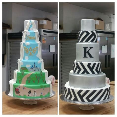 My Amazing Double Sided Wedding Cake Zelda For Him And A Modern Look
