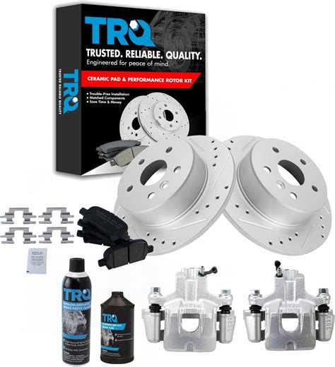 Amazon Com Trq Rear Posi Ceramic Brake Pad Performance Rotor Caliper