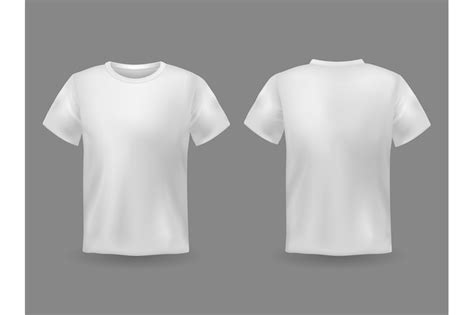 T Shirt Mockup White 3d Blank T Shirt Front And Back Views Realistic