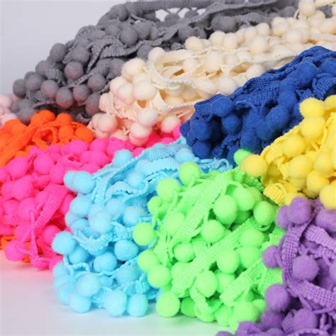 New Arrival Lace Pom Pom Decoration Pompom Trim Ball Fringe Lace Ribbon