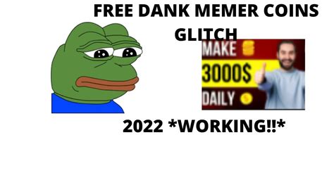 Free Dank Memer Coins Glitch Working 100 2022 Youtube