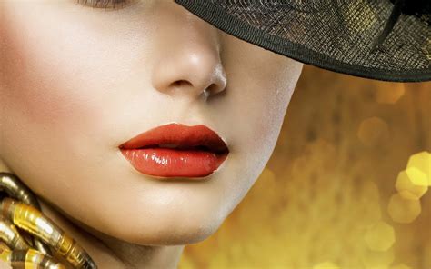 Wallpaper Face Red Hat Lips Fashion Mouth Nose Spring Skin