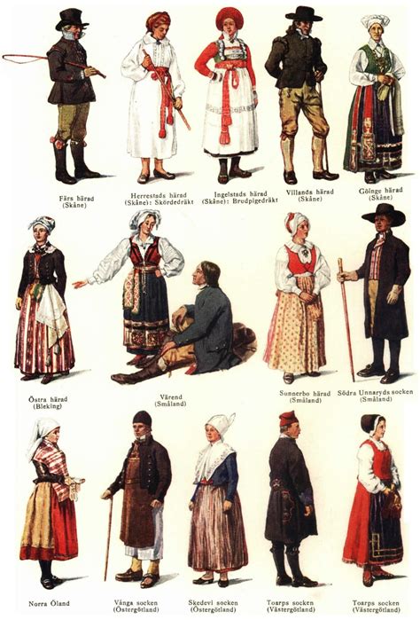 Svenskafolkdräkterdel1nordiskfamiljebok Sweden Costume