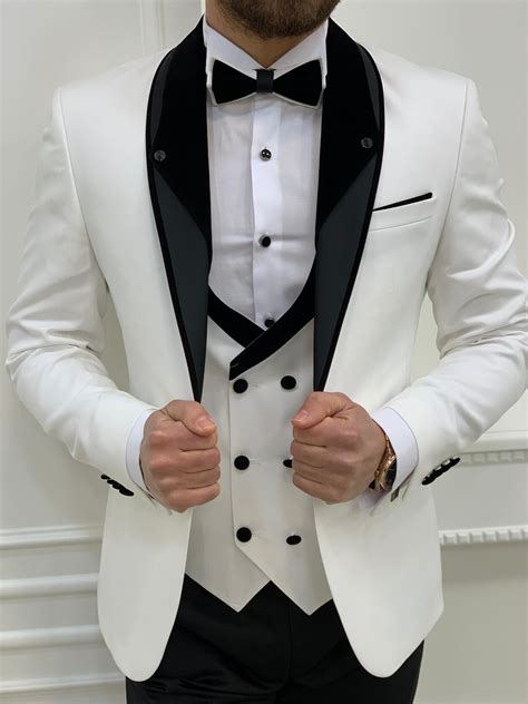 buy white slim fit shawl lapel tuxedo by