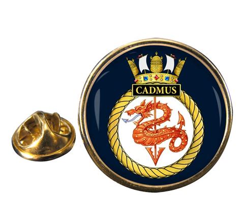 Uk T Shop Hms Cadmus Royal Navy Round Pin Badge