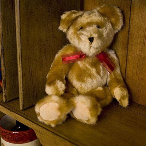 Buy Plush Sebastian Teddy Bear Silky Light Brown With Red Ribbon Plush